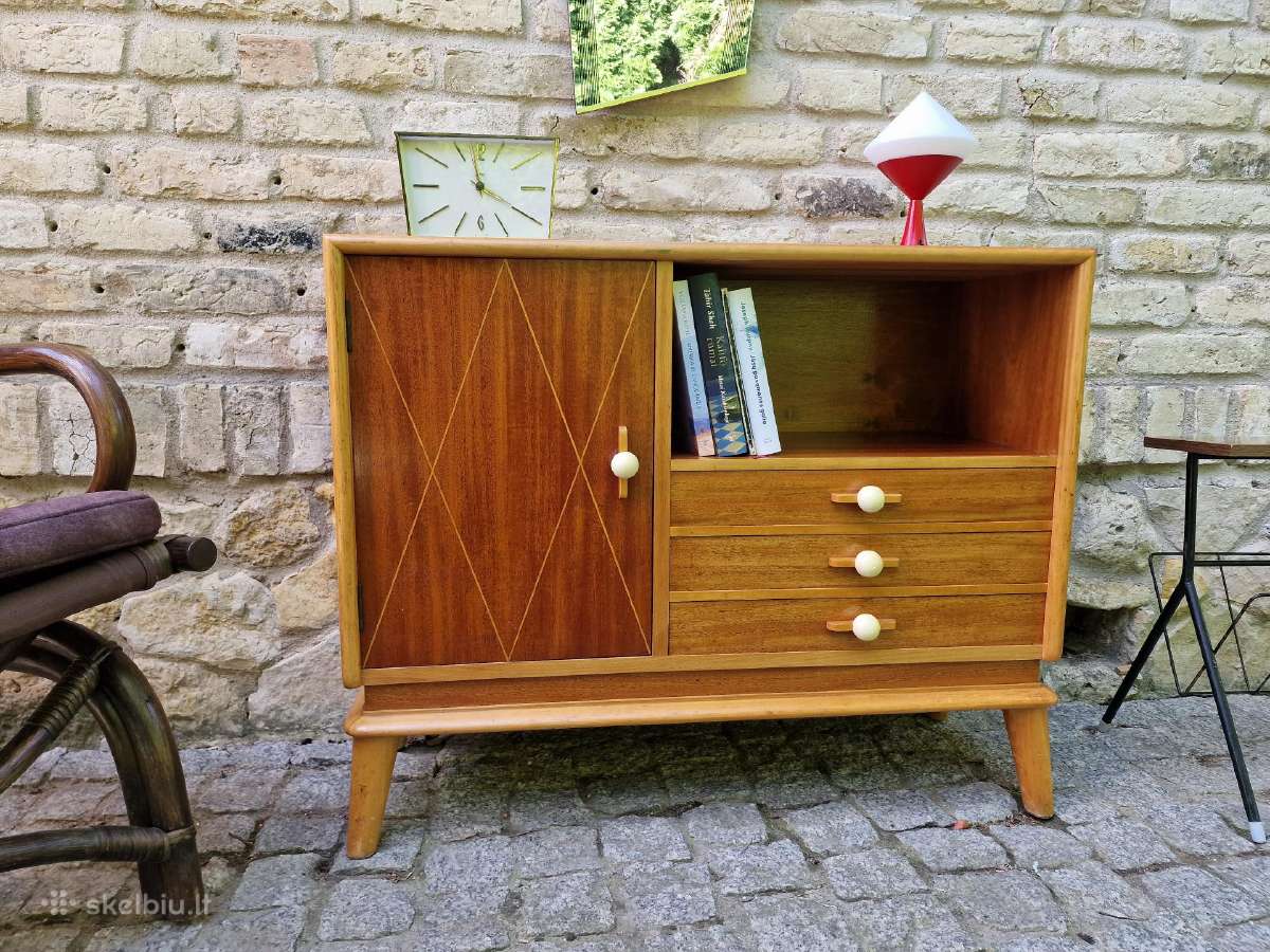 Vintažinė mid century tikmedžio indauja - nuotraukos Nr. 4