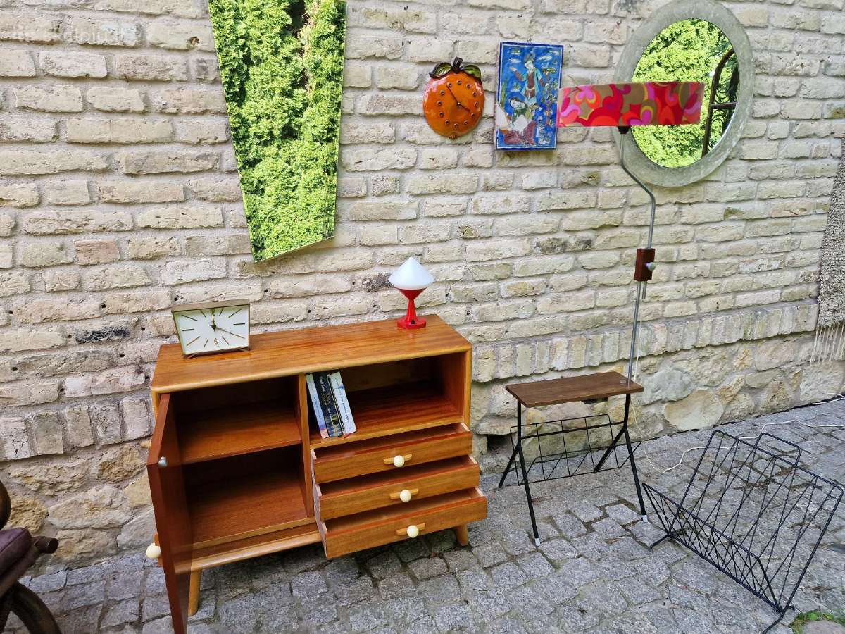 Vintažinė mid century tikmedžio indauja - nuotraukos Nr. 9