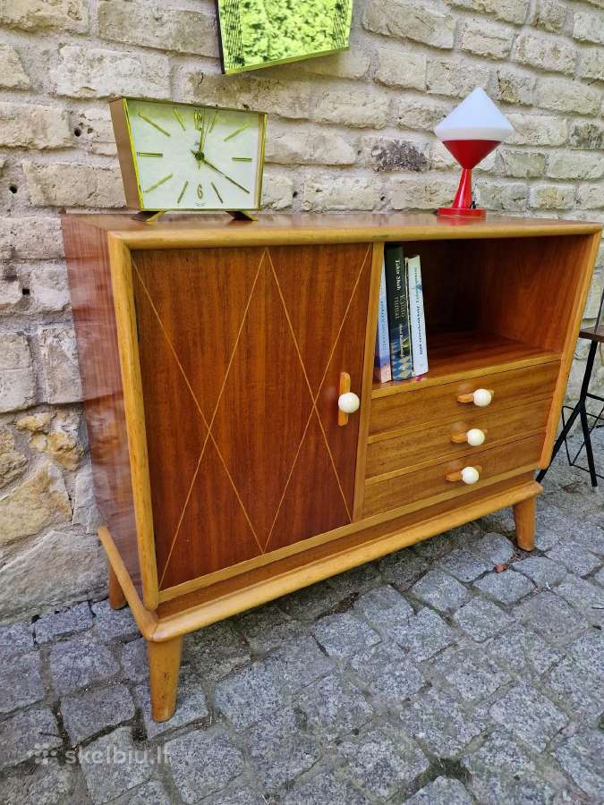 Vintažinė mid century tikmedžio indauja - nuotraukos Nr. 18