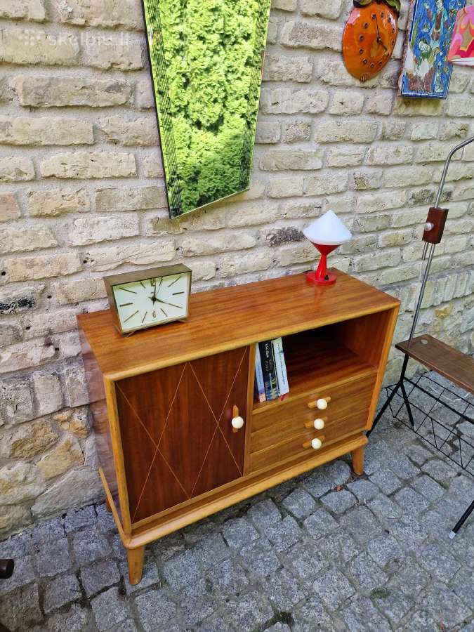 Vintažinė mid century tikmedžio indauja - nuotraukos Nr. 19