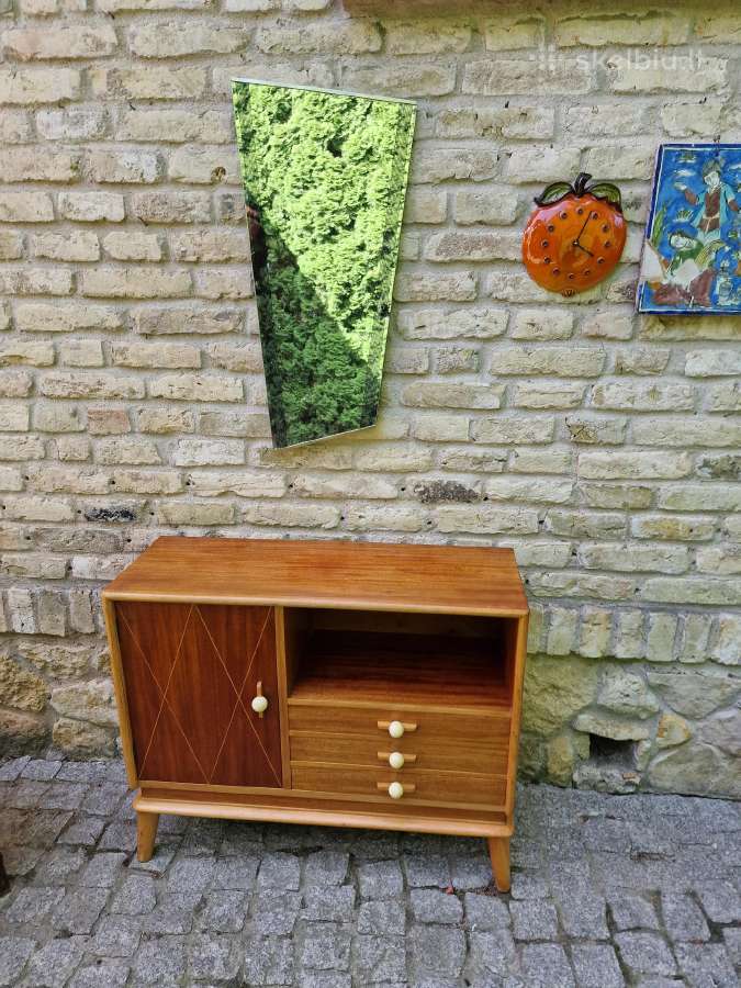 Vintažinė mid century tikmedžio indauja - nuotraukos Nr. 23