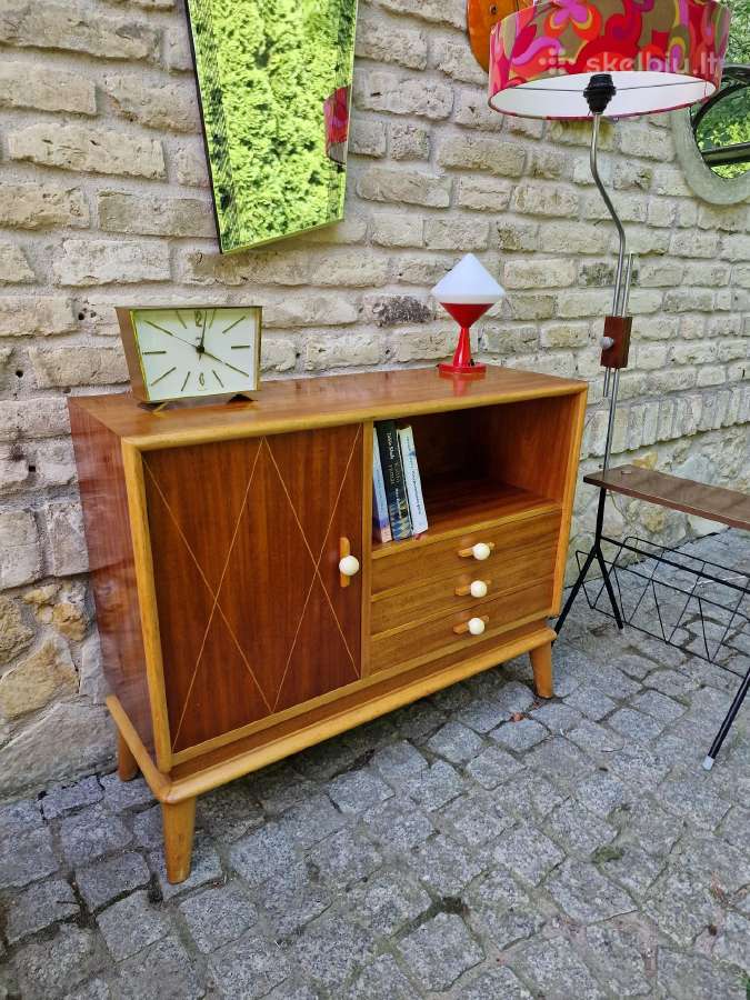 Vintažinė mid century tikmedžio indauja - nuotraukos Nr. 29