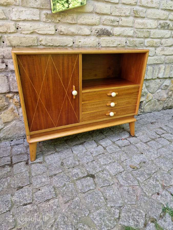 Vintažinė mid century tikmedžio indauja - nuotraukos Nr. 33