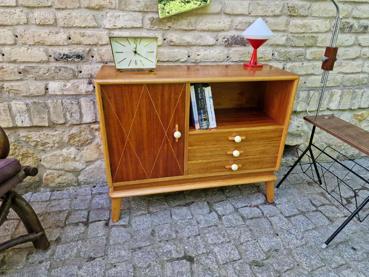 Vintažinė mid century tikmedžio indauja - nuotraukos Nr. 35