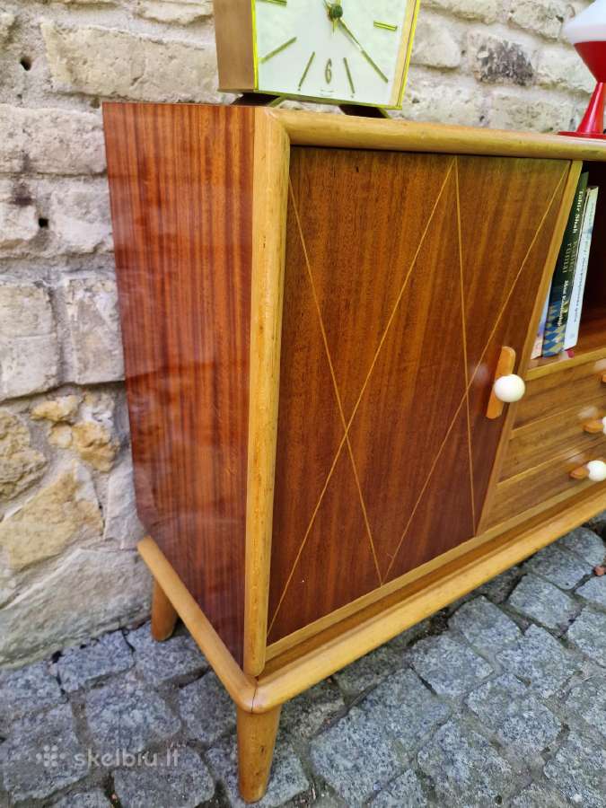 Vintažinė mid century tikmedžio indauja - nuotraukos Nr. 38