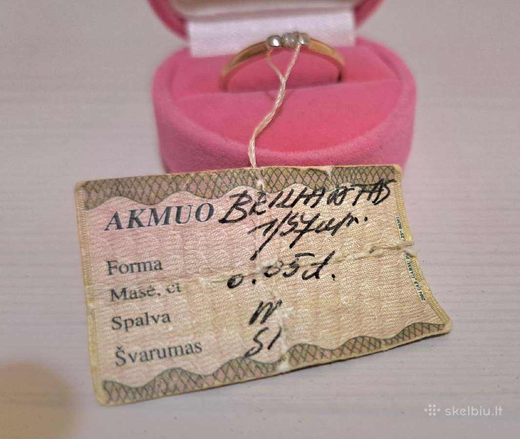Auksinis Žiedas su briliantu 585 briliantas 0,05 - nuotraukos Nr. 4