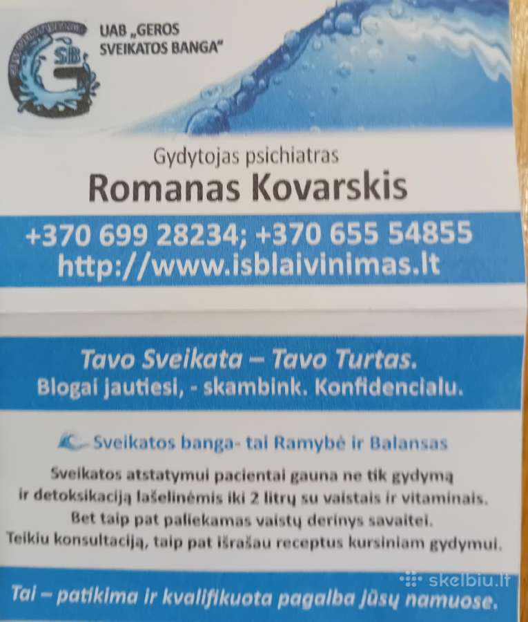 Detoksikacija, išblaivinimas, psichiatras Kaune - nuotraukos Nr. 2