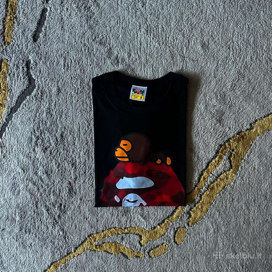 Bape marškinėliai juodi, raudonas kamufliažas - nuotraukos Nr. 2