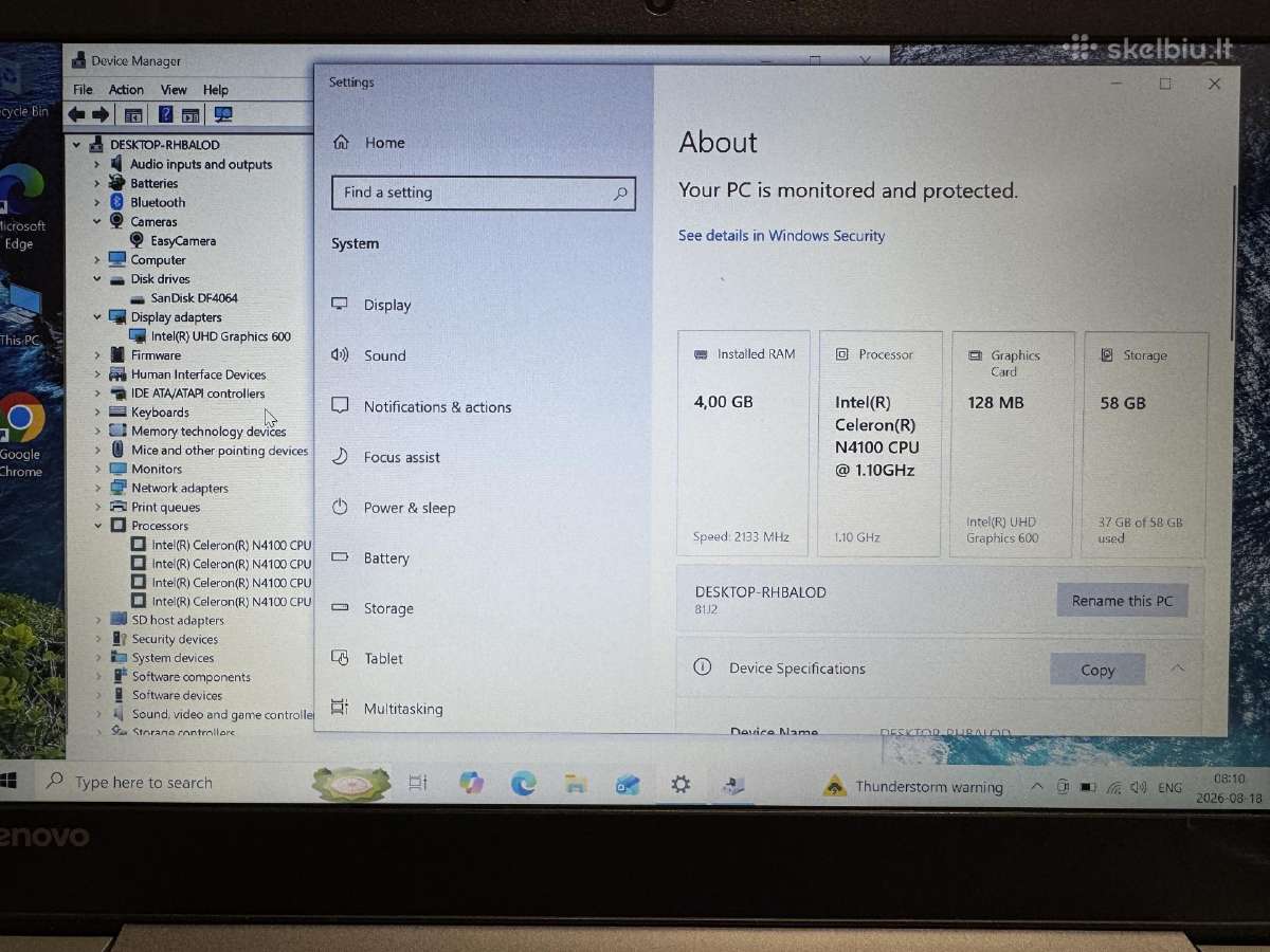 Lenovo Ideapad S310 - nuotraukos Nr. 5