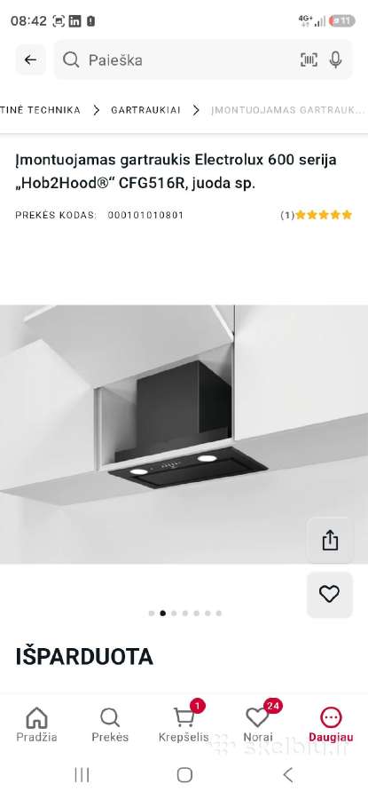Įmontuojamas gartraukis Elektroliux 600 Hobtohood - nuotraukos Nr. 3