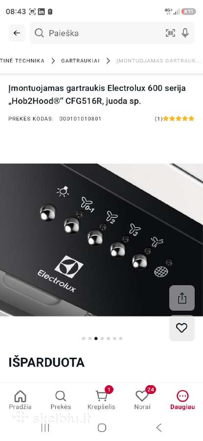 Įmontuojamas gartraukis Elektroliux 600 Hobtohood - nuotraukos Nr. 4