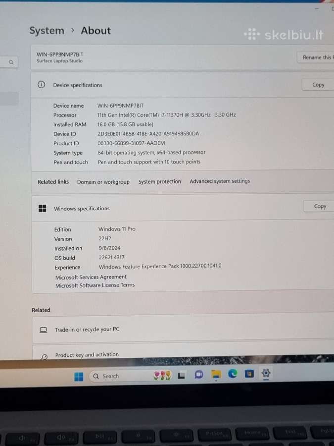 Microsoft Surface Laptop Studio i7 - nuotraukos Nr. 9