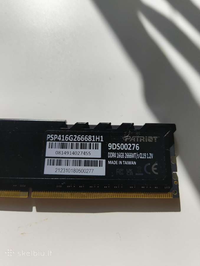 Patriot Ddr4 1x16gb RAM - nuotraukos Nr. 3