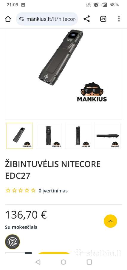 Pigiai saviginai ar turizmui žibintuvas Nitecore - nuotraukos Nr. 2