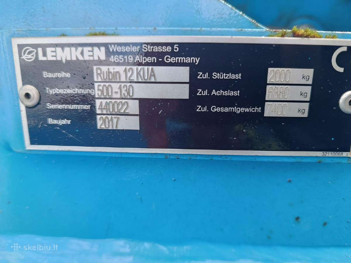 Diskinis skutikas lemken rubin 12/500 2017 metu - nuotraukos Nr. 11