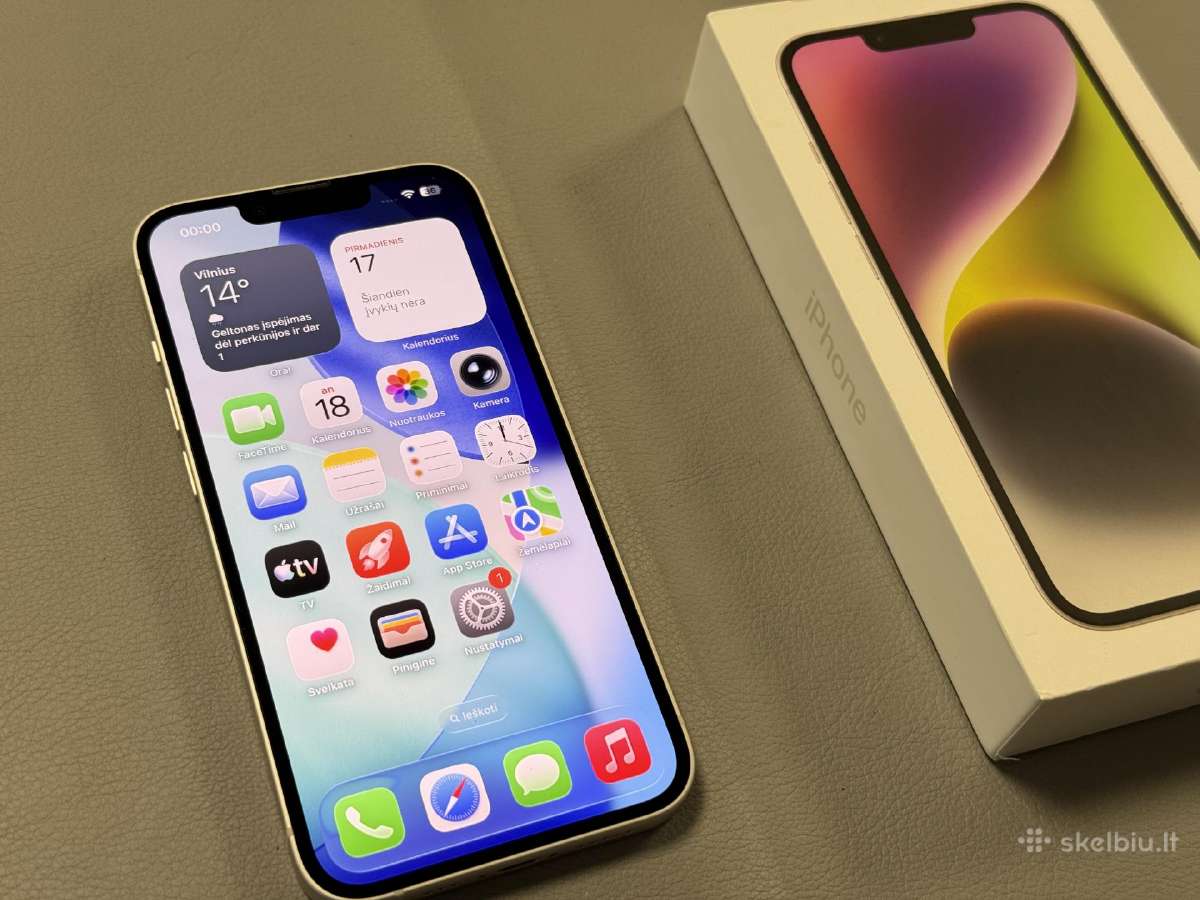 iPhone 14 labai geros būklės ir gerai atrodo balta - nuotraukos Nr. 9