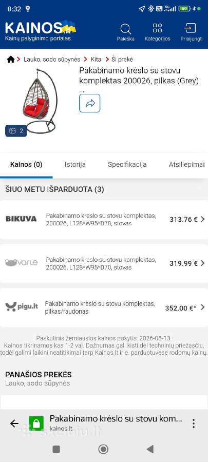 Pakabinamas kreslas - nuotraukos Nr. 2