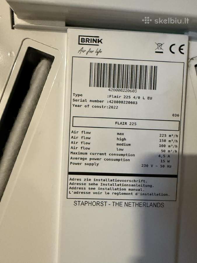 Brink Flair 225 rekuperatorius - nuotraukos Nr. 3