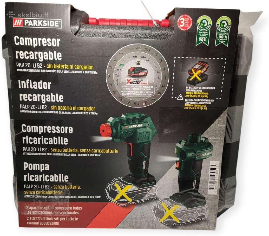 Parkside siurblys ir kompresorius komplekte - nuotraukos Nr. 2