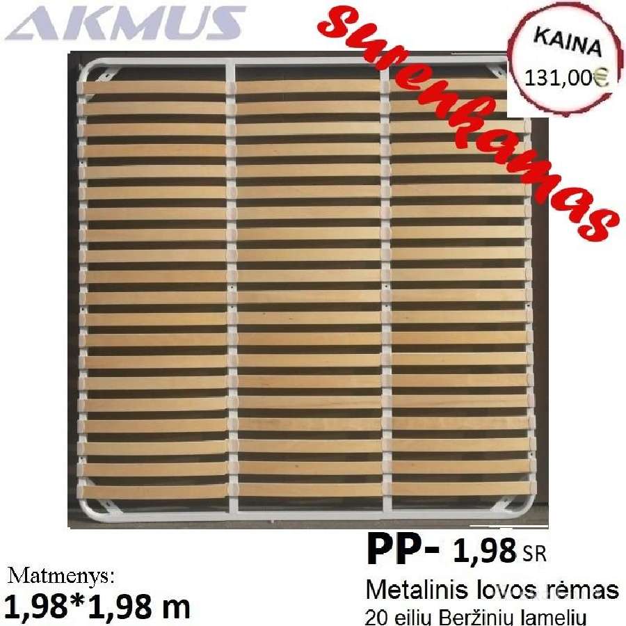 Lovos rėmas-grotelės su lamelėmis - nuotraukos Nr. 7