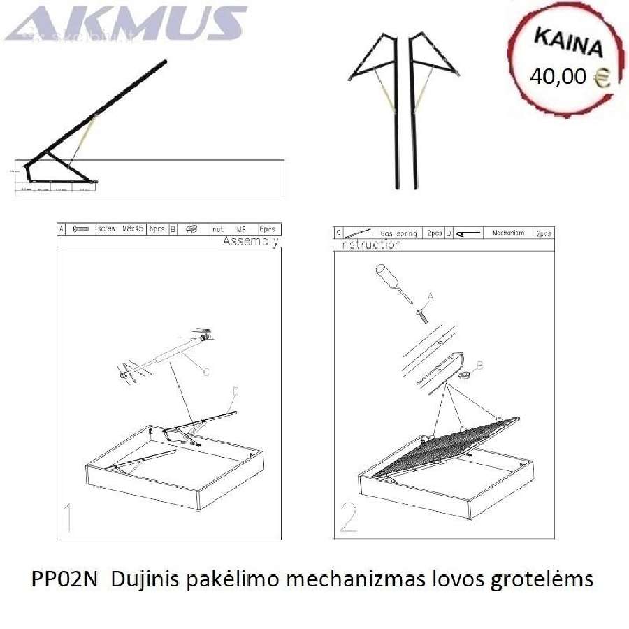 Lovos rėmas-grotelės su lamelėmis - nuotraukos Nr. 8