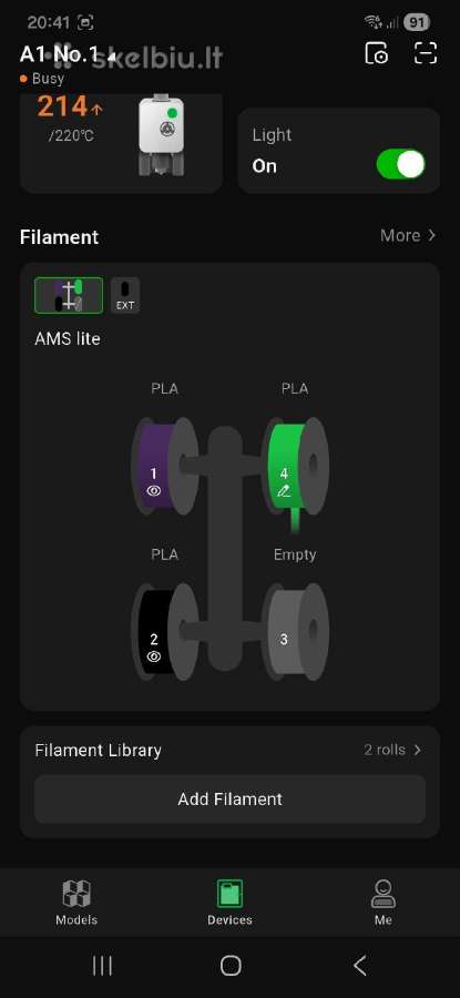 Bambu Lab A1 Combo Ams 3D spausdintuvas - nuotraukos Nr. 7