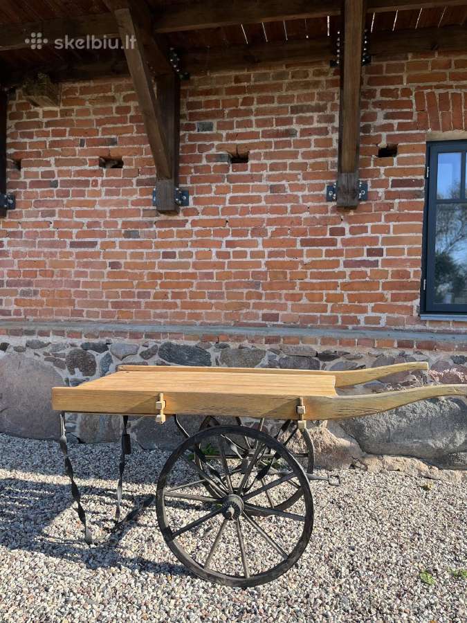 Medinis stalas - vežimas. Vintažinis - nuotraukos Nr. 2