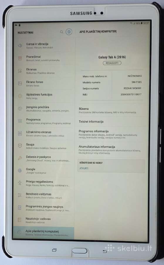 Samsung Galaxy Tab A6 (Lte) su microsd, dėklu - nuotraukos Nr. 2