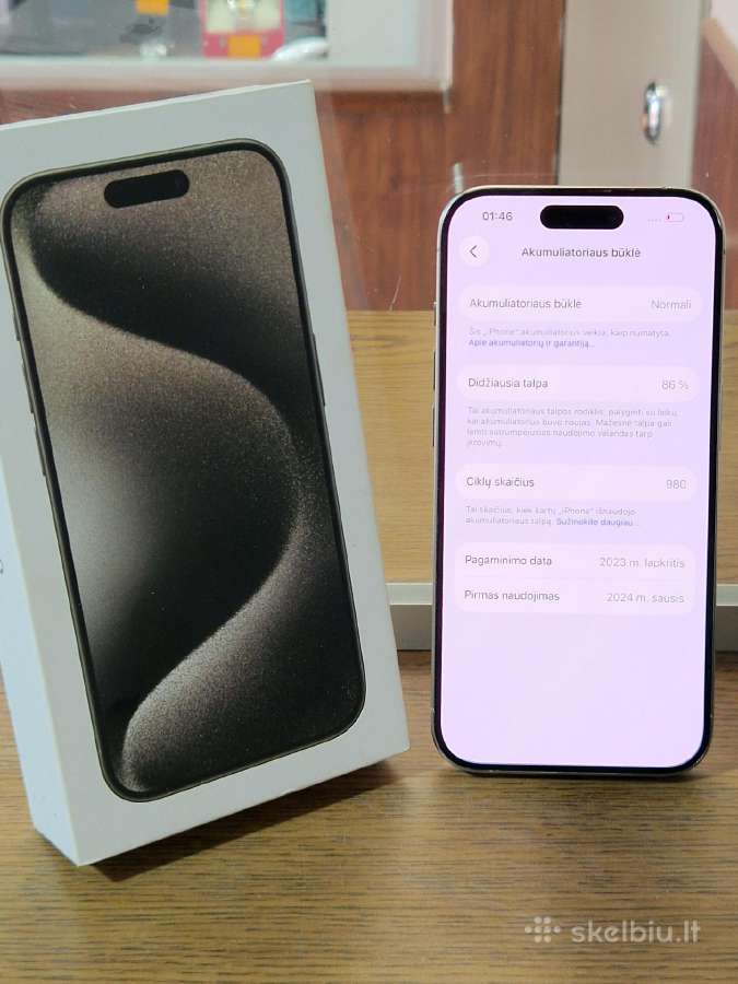 Telefonas iPhone 15 Pro 128gb - nuotraukos Nr. 2