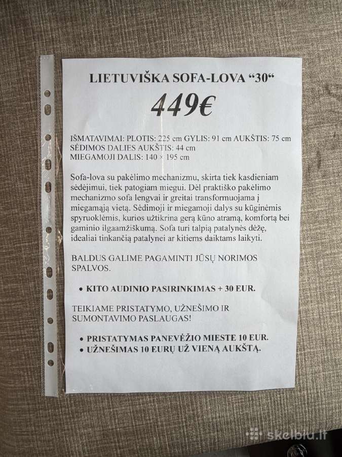 Sofa-lova su patalynės dėže nauja - nuotraukos Nr. 2