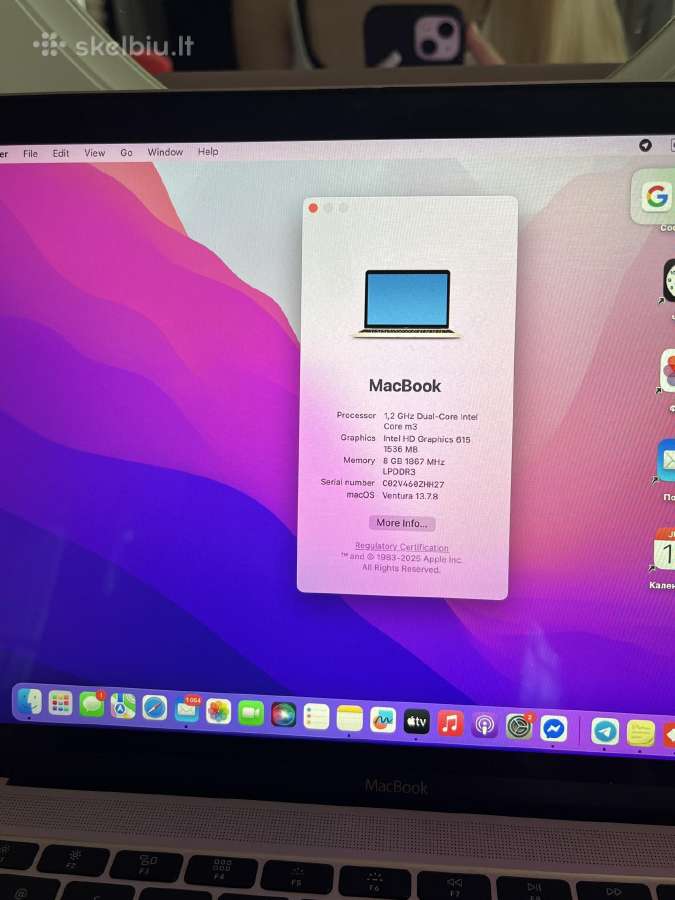 MacBook 12 8 GB RAM 256 GB SSD - nuotraukos Nr. 4