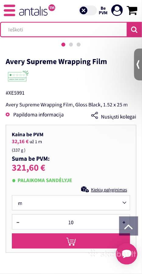 Avery dennison Swf juoda blizgi plėvelė - nuotraukos Nr. 2