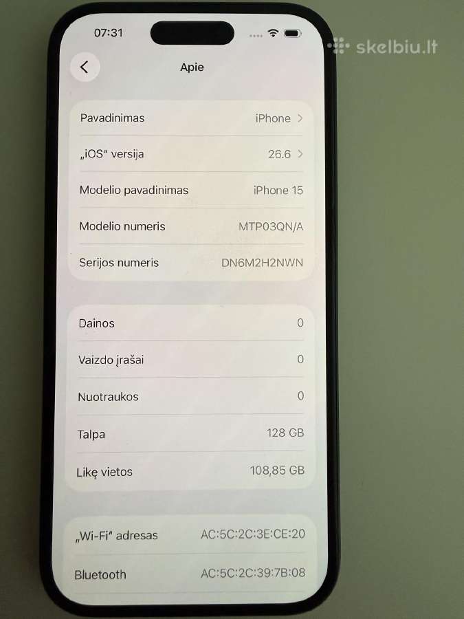 iPhone 15 , 128 GB - nuotraukos Nr. 3
