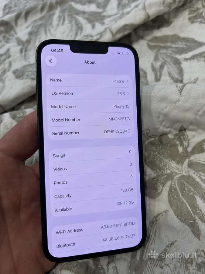 iPhone 13 128gb baterija 94 - nuotraukos Nr. 4