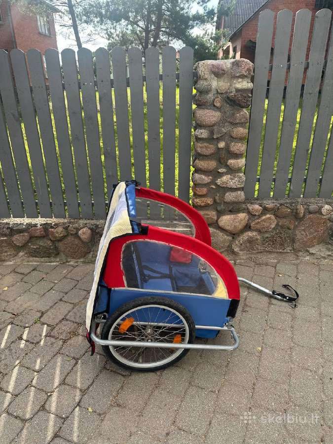 Dvivietė vaikiška dviračio priekabėlė - nuotraukos Nr. 2