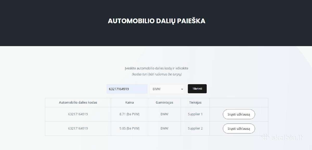 Auto dalių paieškos sistema su 7,4+ mln. Db - nuotraukos Nr. 2