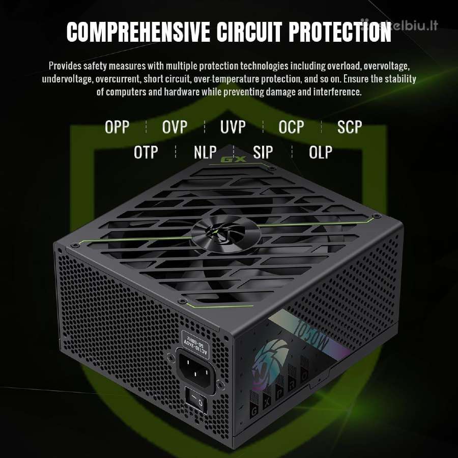 Gamemax GX 1050g Pro – 1050w 80+ Gold Naujas ! - nuotraukos Nr. 4