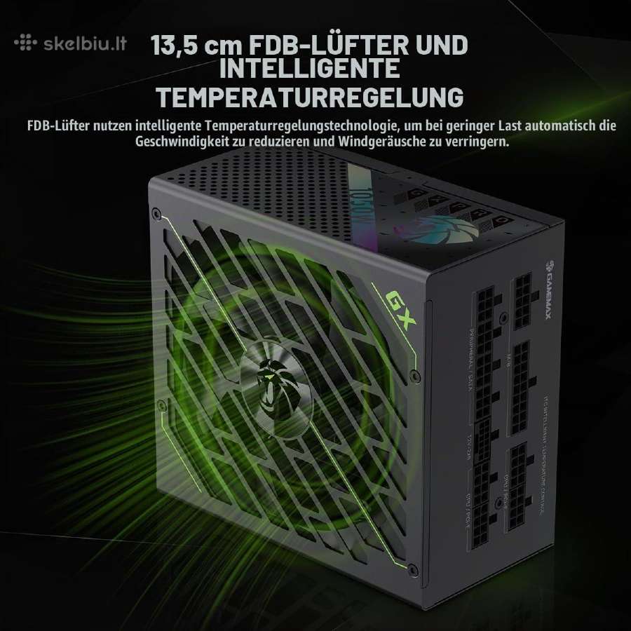 Gamemax GX 1050g Pro – 1050w 80+ Gold Naujas ! - nuotraukos Nr. 5