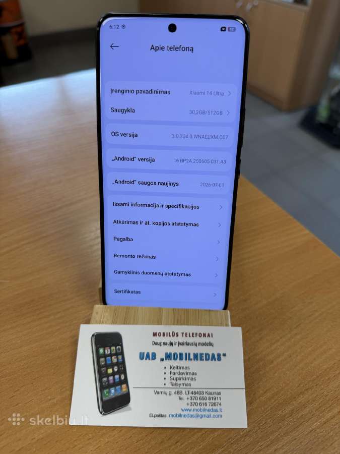 Xiaomi 14 ultra 512gbck Kaina 550eur - nuotraukos Nr. 3