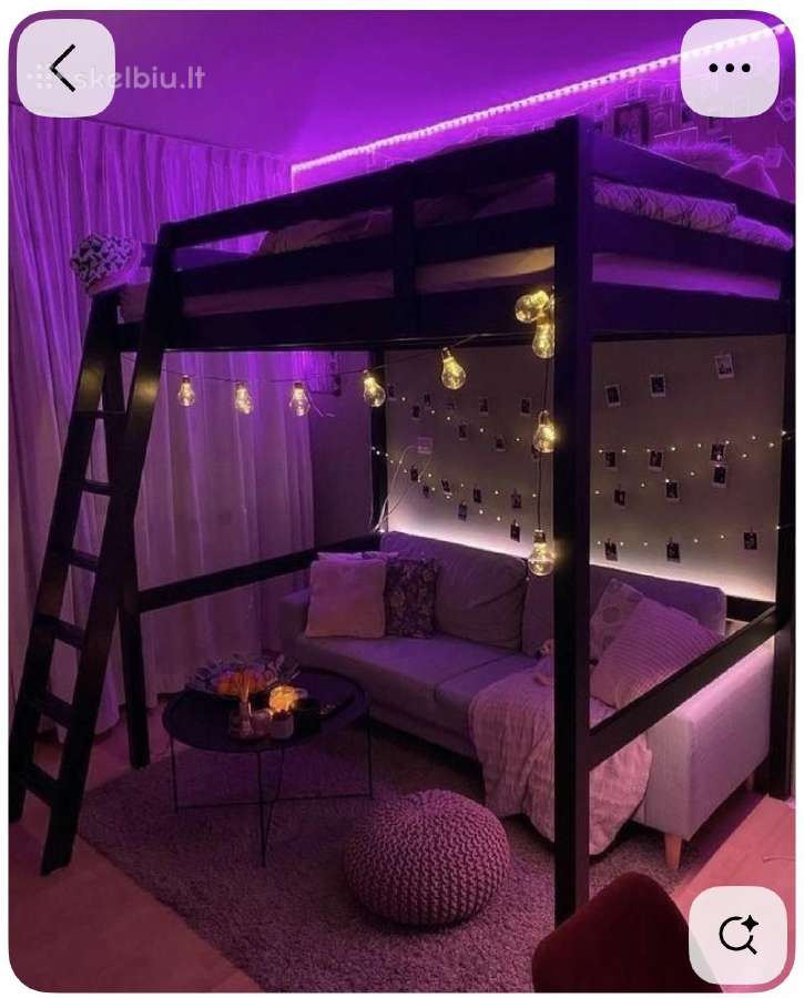 Ikea Stora dvigulė lofto tipo lova su čiužiniu - nuotraukos Nr. 7