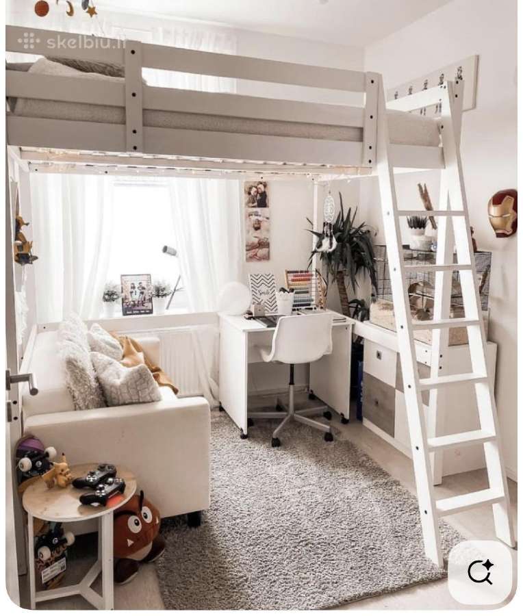 Ikea Stora dvigulė lofto tipo lova su čiužiniu - nuotraukos Nr. 9