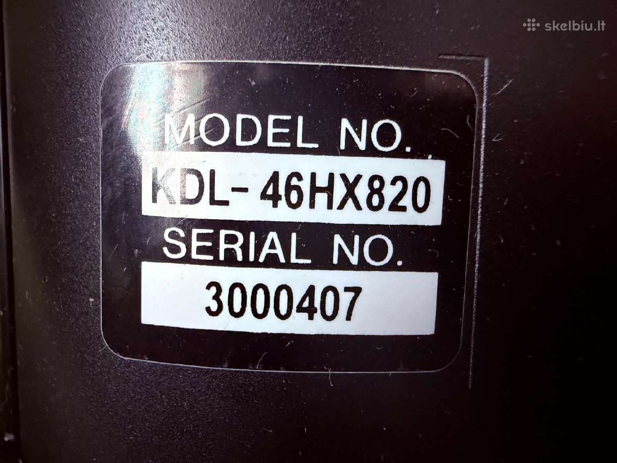 Sony Bravia Kdl-46hx820 - Sugedęs - nuotraukos Nr. 3
