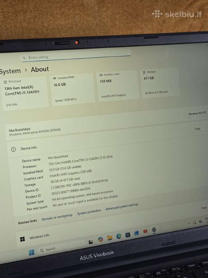 Asus vivobook 15 - nuotraukos Nr. 2