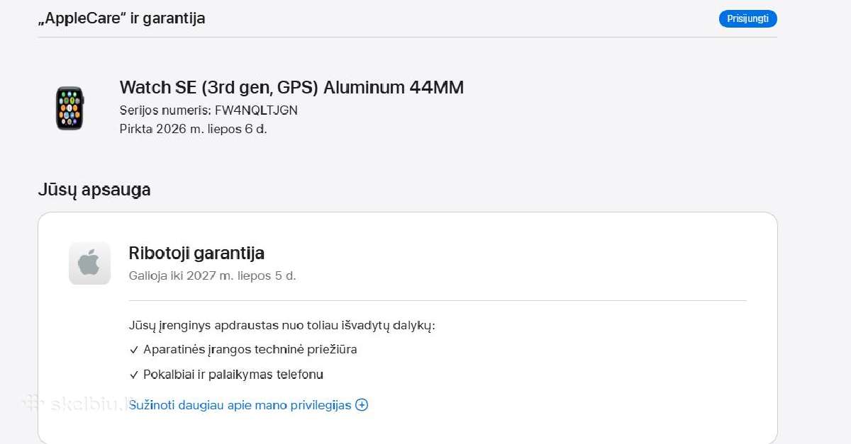 Apple Watch Se 3 GPS 44mm Išmanus laikrodis - nuotraukos Nr. 5