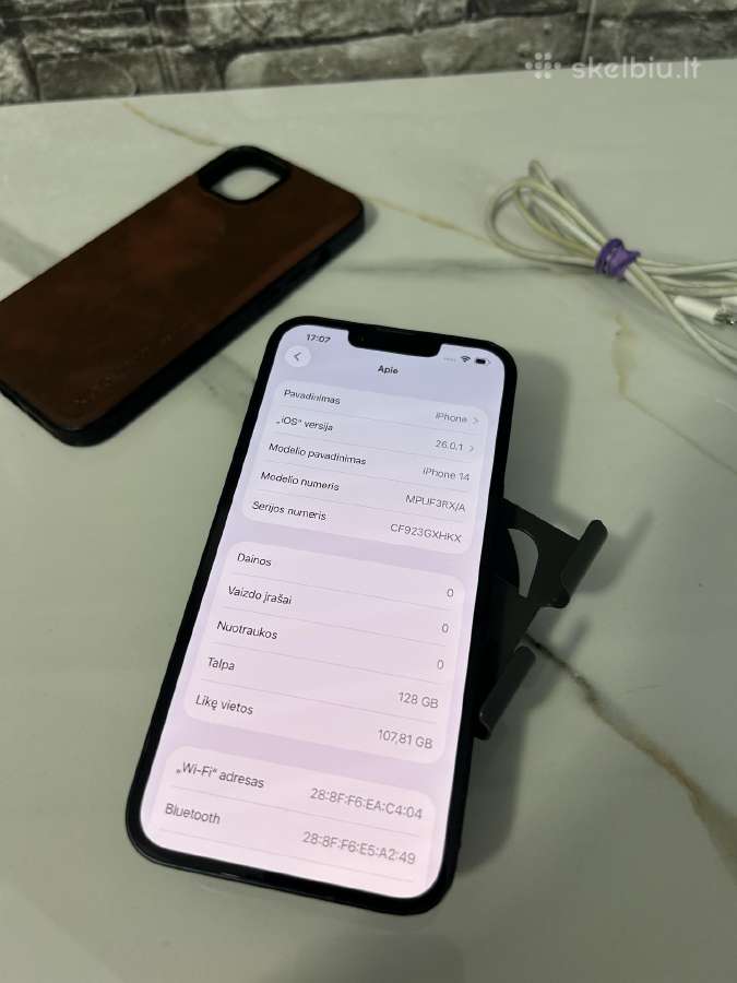 iPhone 14 128gb 85% Dark Blue - nuotraukos Nr. 8
