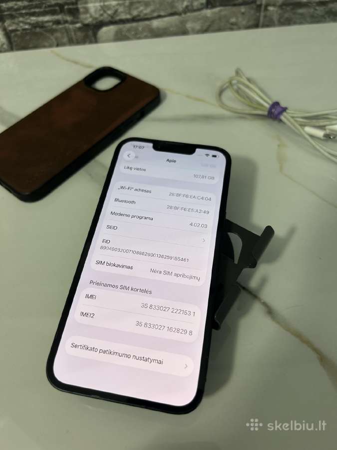 iPhone 14 128gb 85% Dark Blue - nuotraukos Nr. 9