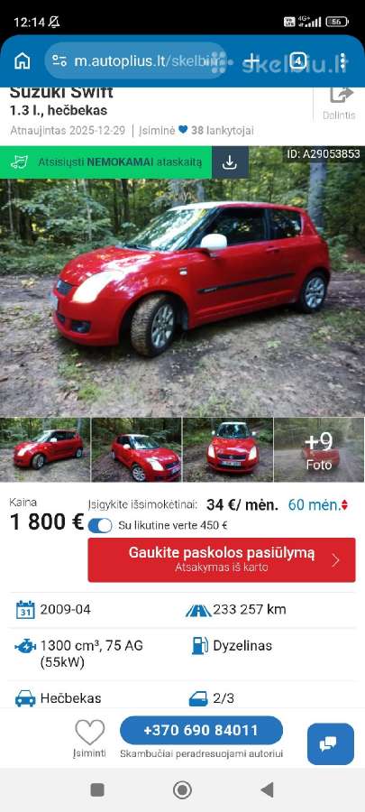 Parduodamas mažas gražus automobilis - nuotraukos Nr. 9