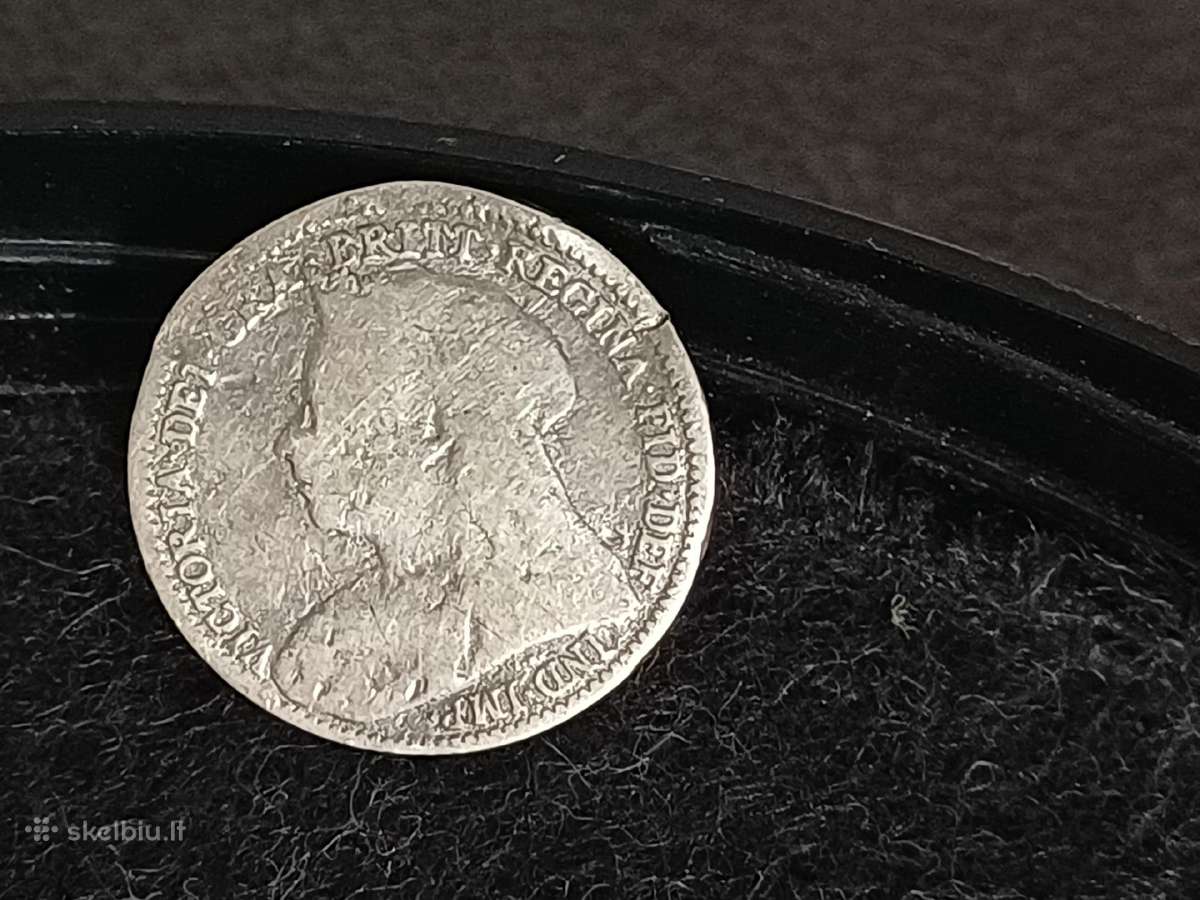 Sidabrine moneta 3 penny - nuotraukos Nr. 2