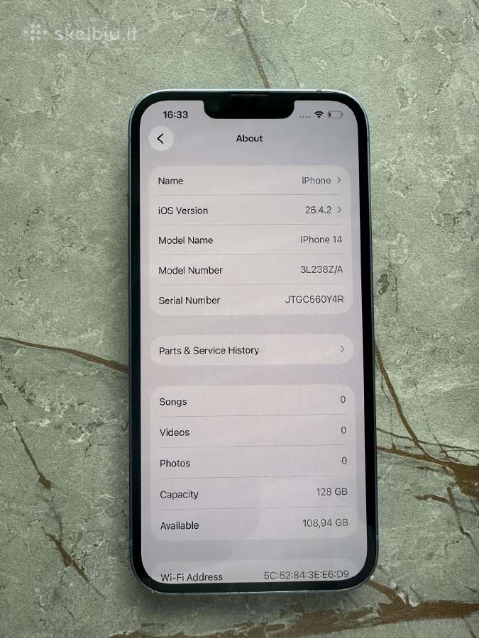 iPhone 14 128gb 100% - nuotraukos Nr. 8