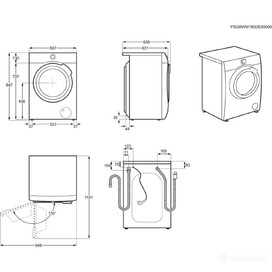 Naujos Electrolux 7 serijos 8kg skalbimo mašinos - nuotraukos Nr. 6